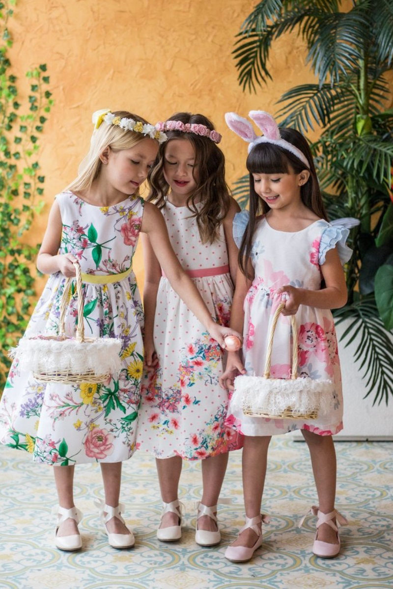  Easter Dress Floral Button Print Sun Dresses for Women
