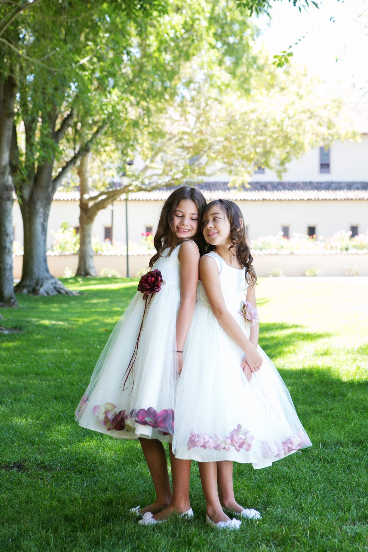 White Satin Flower Petal Girl Dress (1 of 2) White Satin Flower Petal Girl Dress (1 of 2)