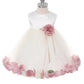 Ivory Satin Flower Petal Baby Dress