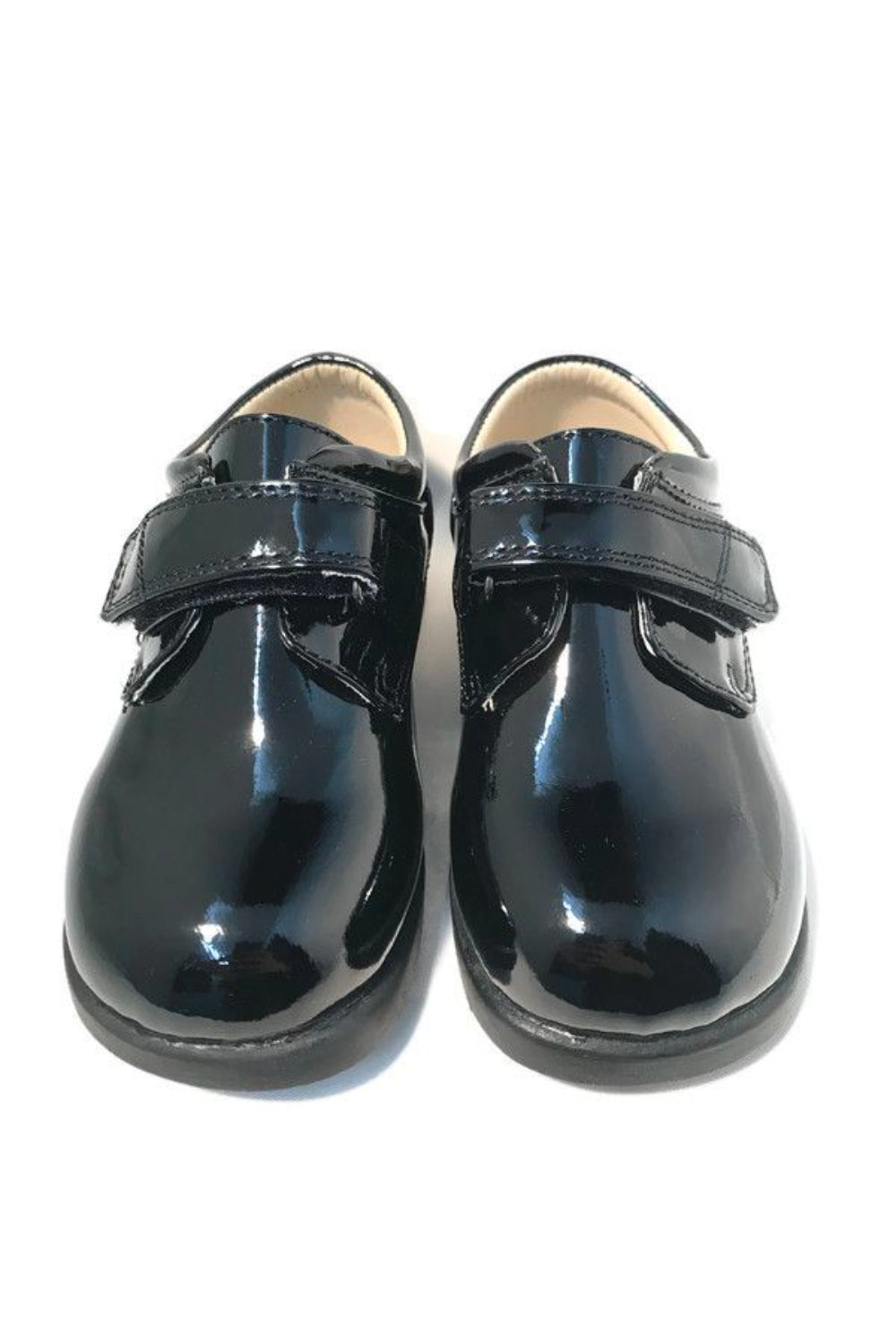 Faux Patent Leather Dress Shoes with Velcro Closure for Boys