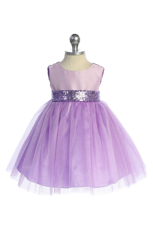 Matching Sequins V Back & Bow Baby Dress