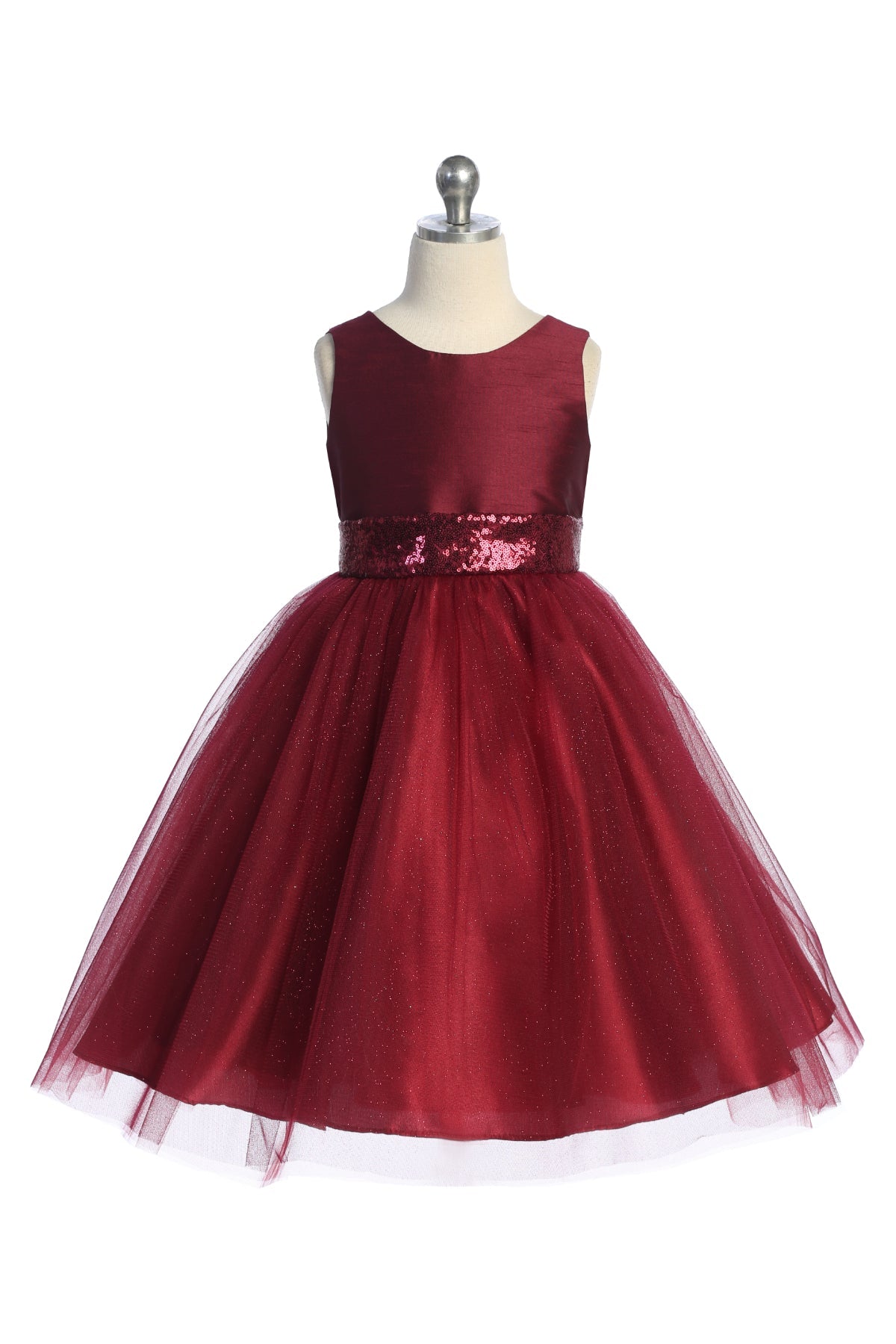Matching Sequins V Back & Bow Girls Dress