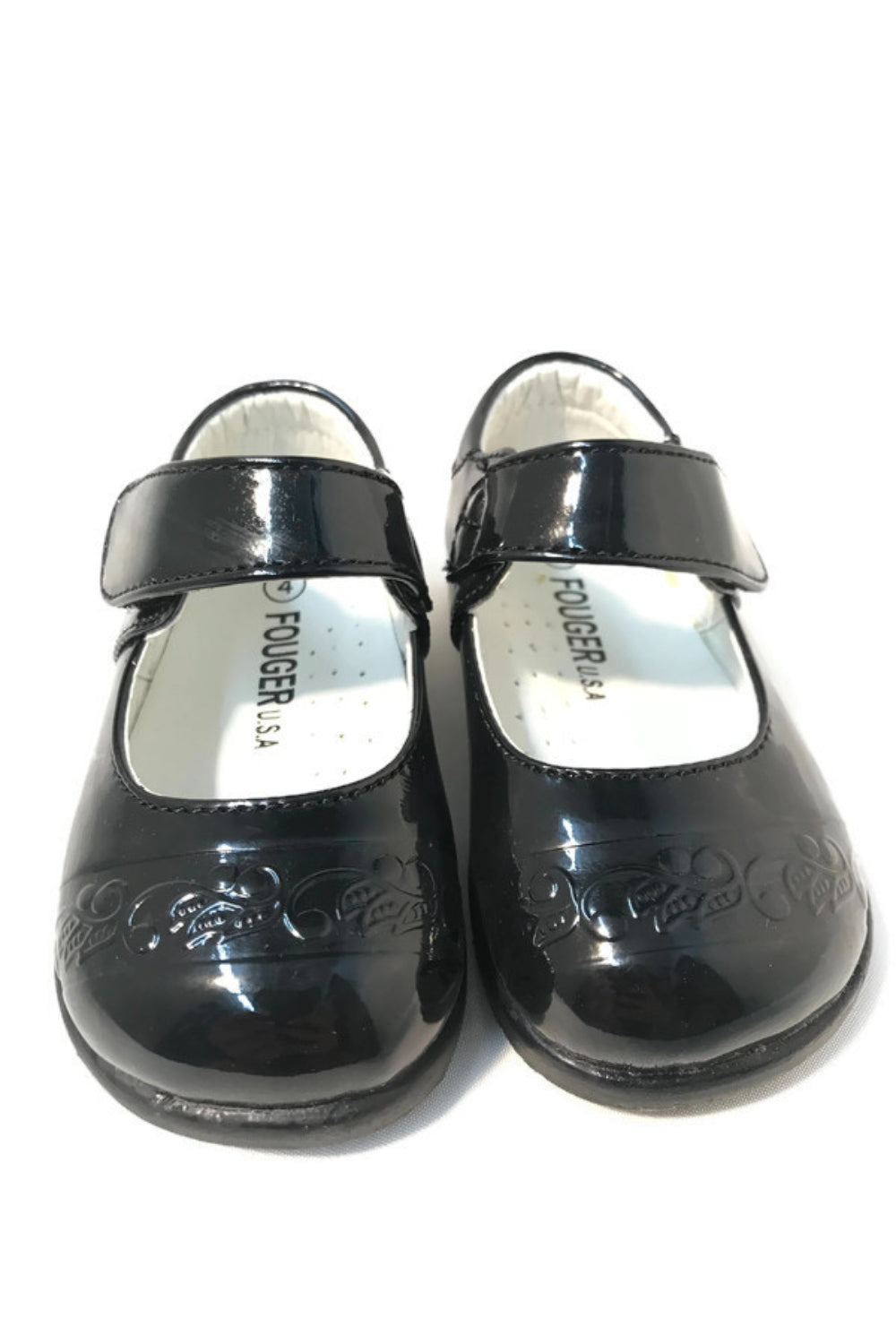 Unisex Faux Patent Leather Mary Jane Shoes with Velcro Closure