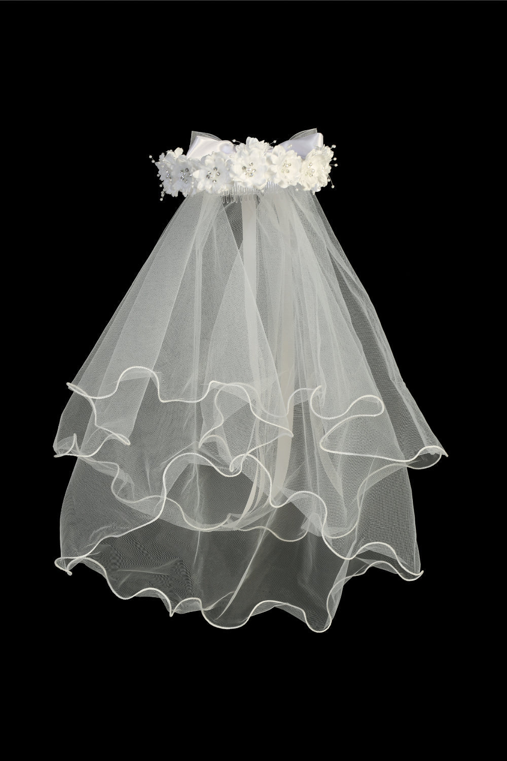 Accessories - Pearl/Gem Flowers Crown Veil
