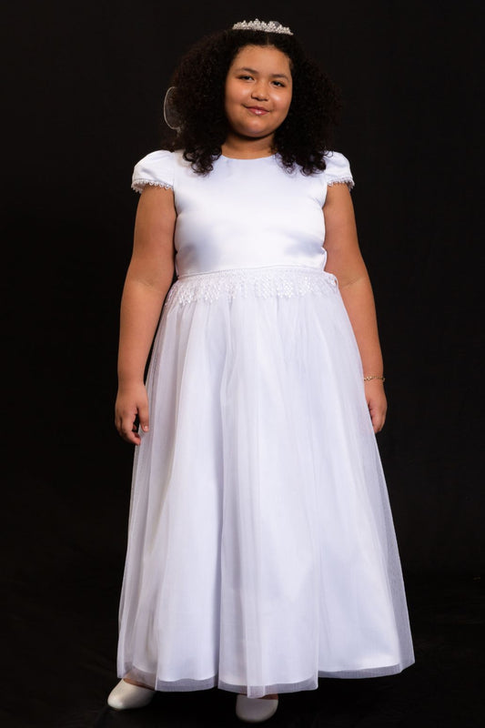 Dress - Chandelier Trim Communion Dress Plus Size Girl Dress