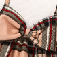 Dress - Girls Plaid Bow Detail Ribbed Dress