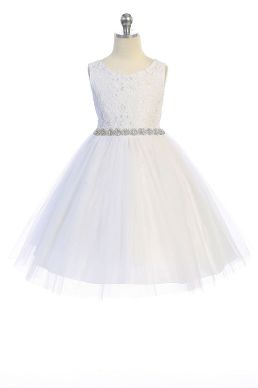 Dress - Lace Dress W/ Rhinestone Trim