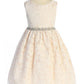 Dress - Lace V Back Bow Plus Size Dress W/ Rhinestone Trim
