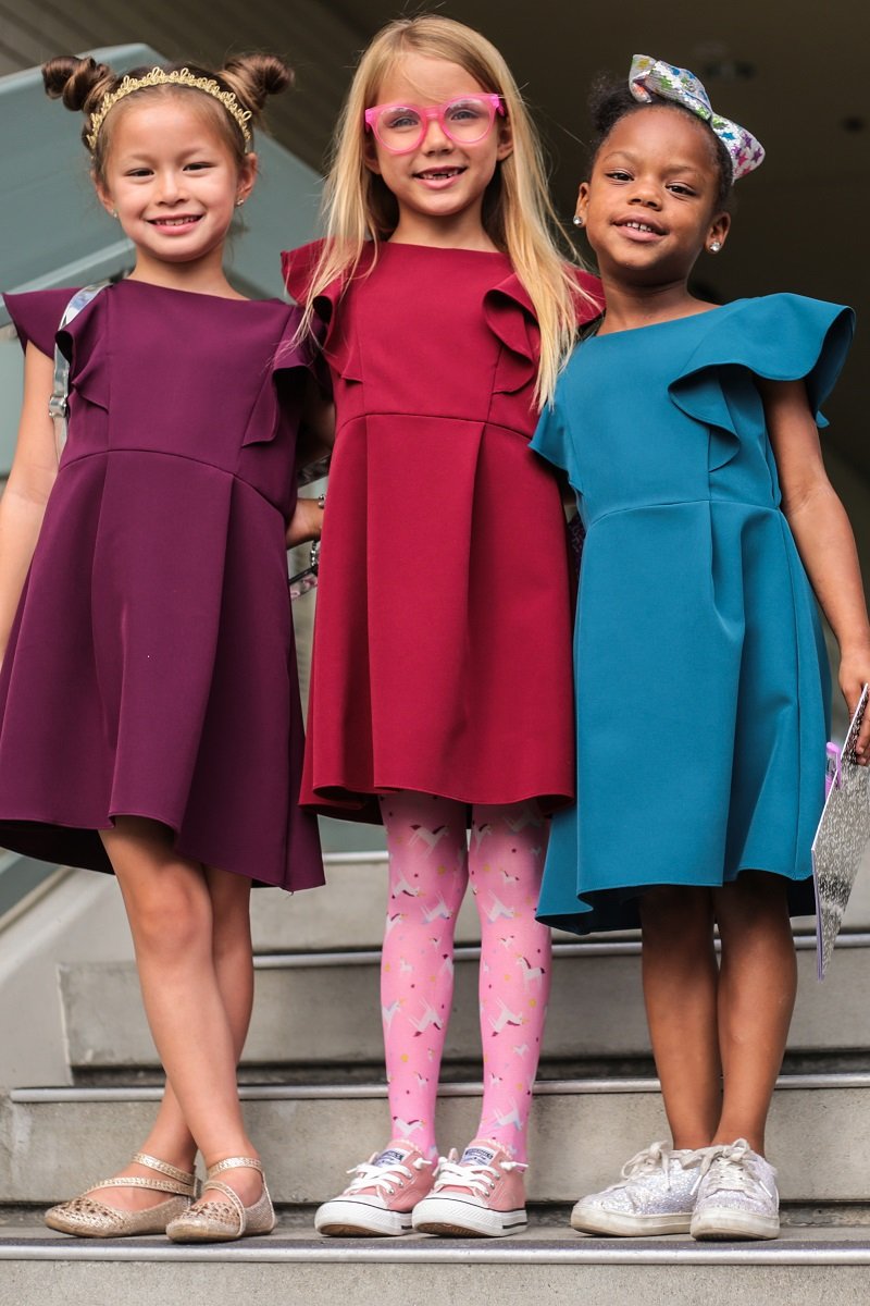 Princess Line Ruffle Girls Dress 4 / Teal