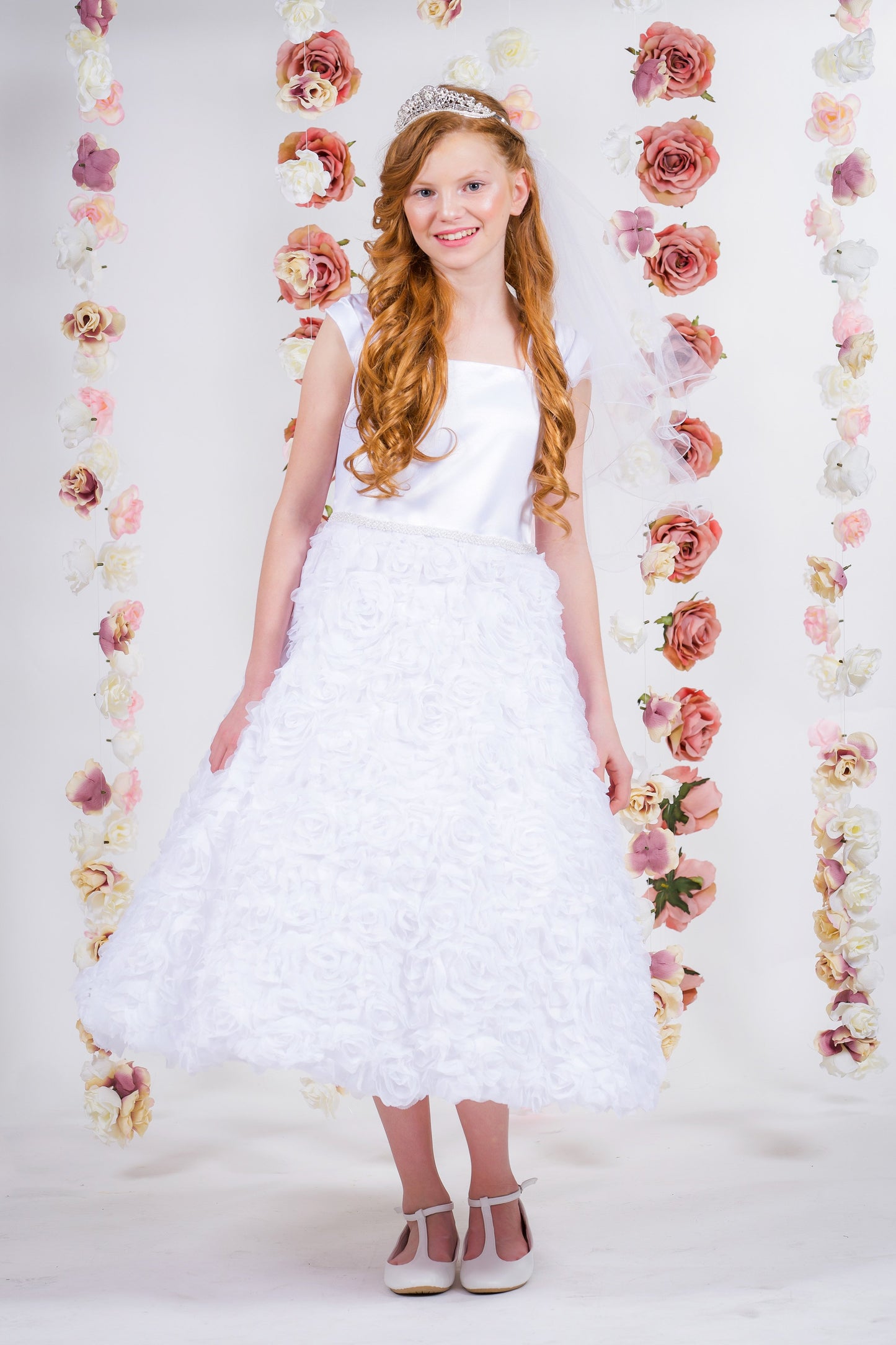 Dress - Rosette Skirt Sleeve Girl Dress