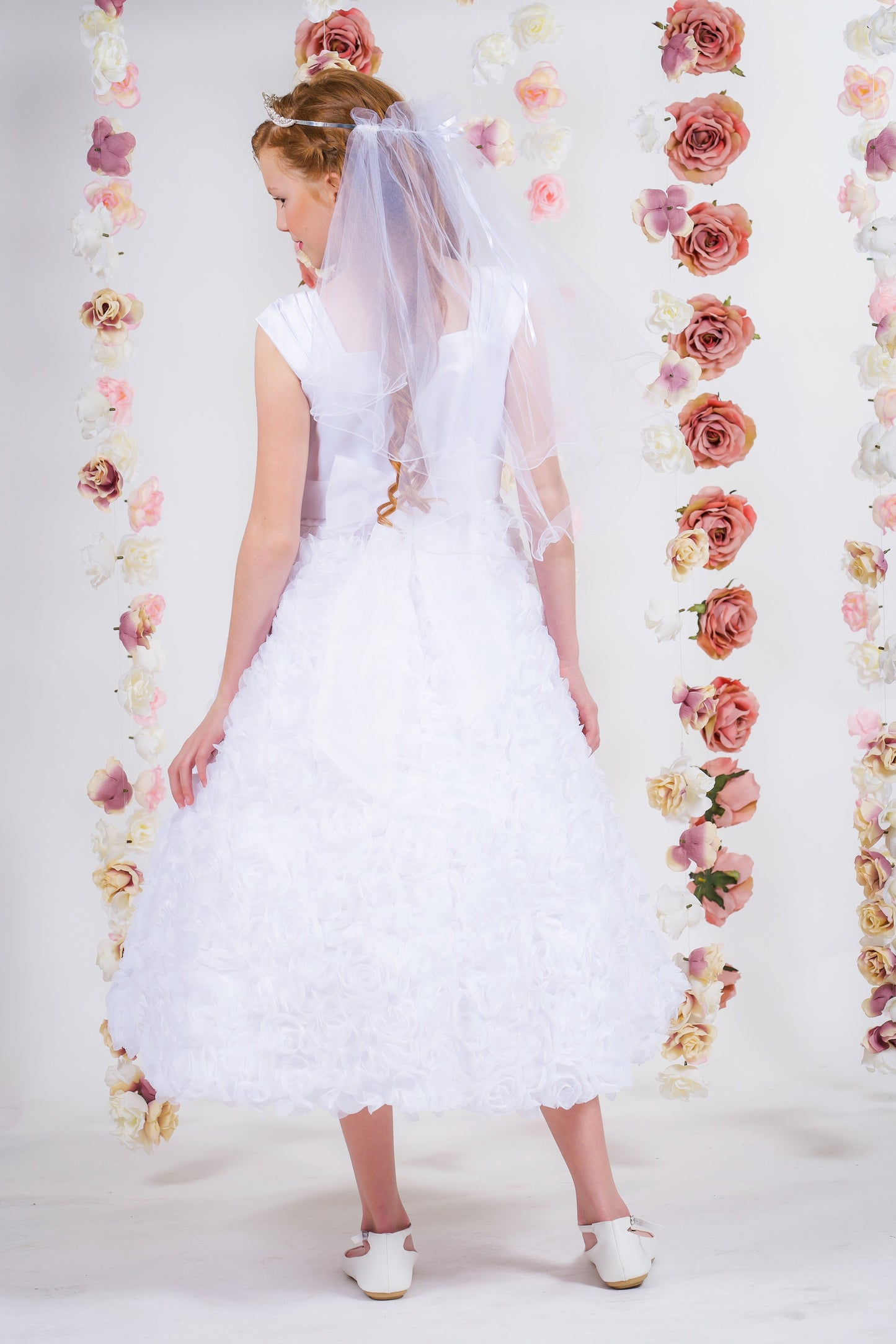 Dress - Rosette Skirt Sleeve Girl Dress