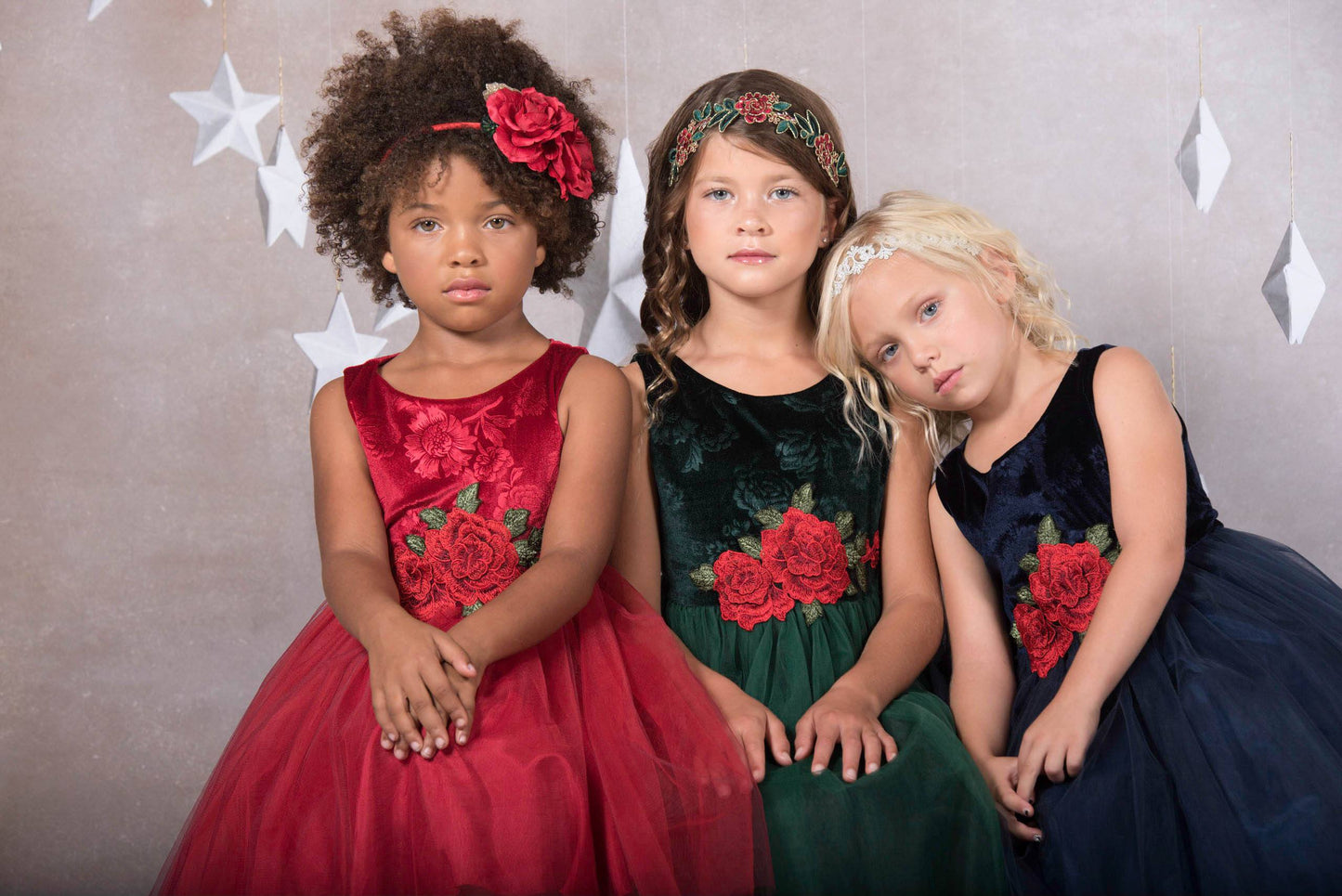 Dress - Velvet Rose Patch Girl Dress