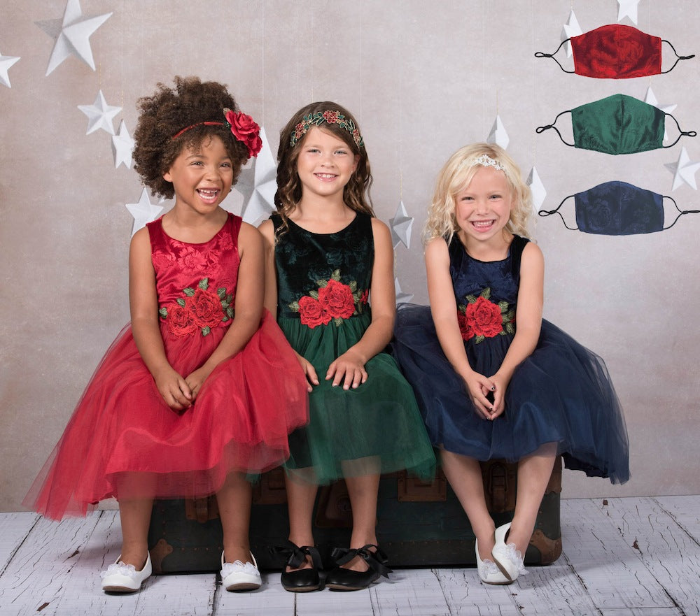 Dress - Velvet Rose Patch Girl Dress