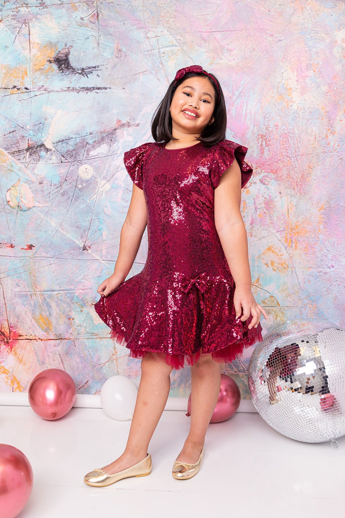 Sequin Ruffle Sleeve Tutu Plus Size Girls Dress 18.5 / Dark Silver Sequin Ruffle Sleeve Tutu Plus Size Girls Dress 18.5 / Dark Silver