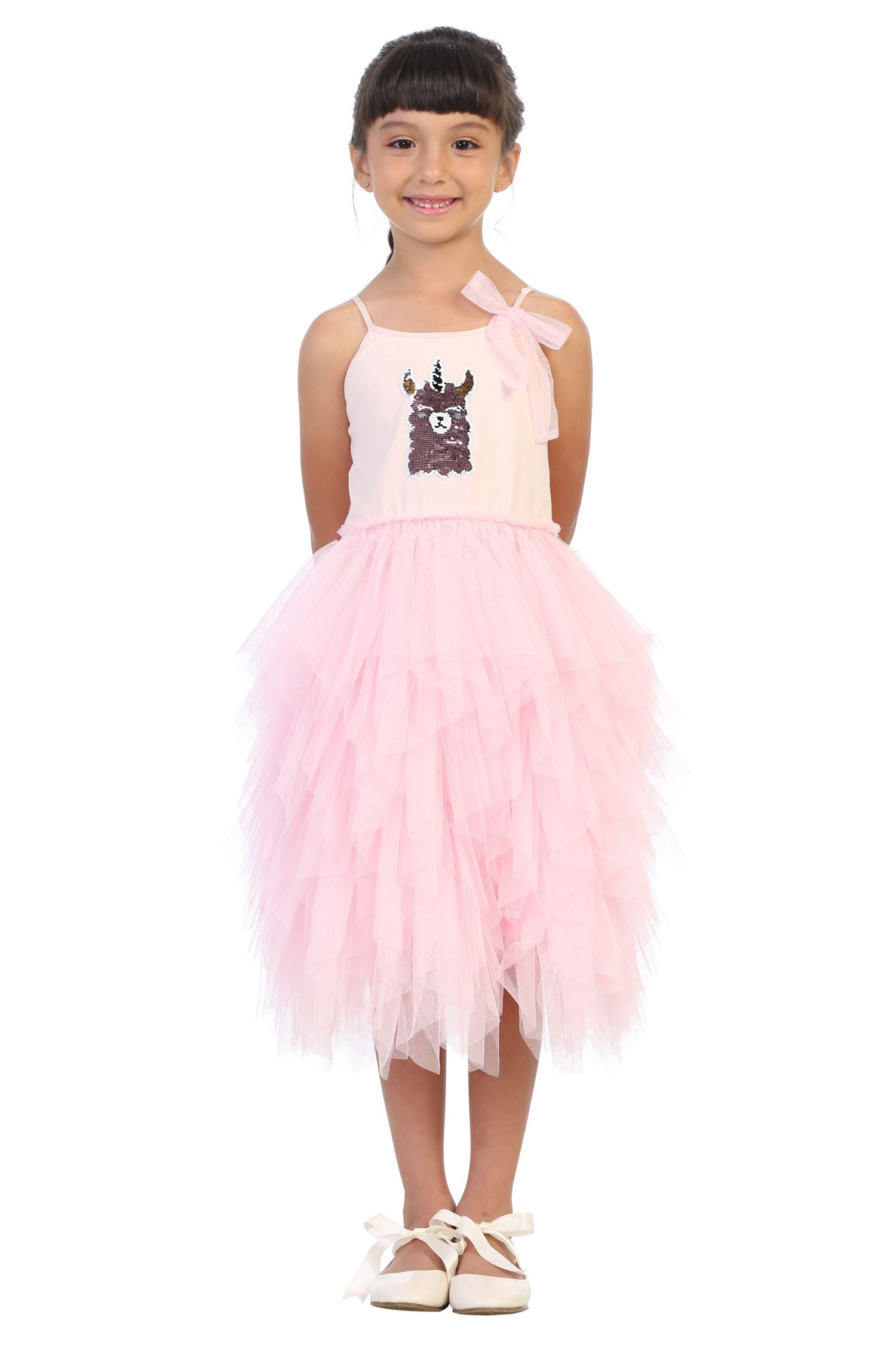 Kids Dream Little Girls Pink Flip Sequin Llama Corn Birthday Tutu Dress 6 Kids Dream Little Girls Pink Flip Sequin Llama Corn Birthday Tutu Dress 6