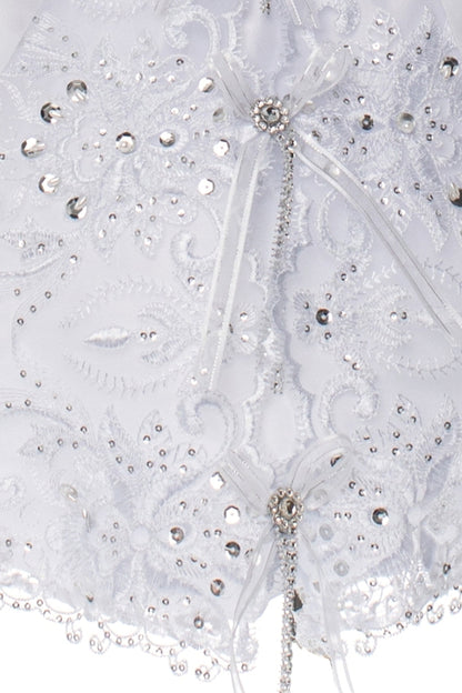 Capped Sleeve Pearl & Sequin Dress with Embroidered Virgin Mary & Matching Cape for Baby Girls (Copy)