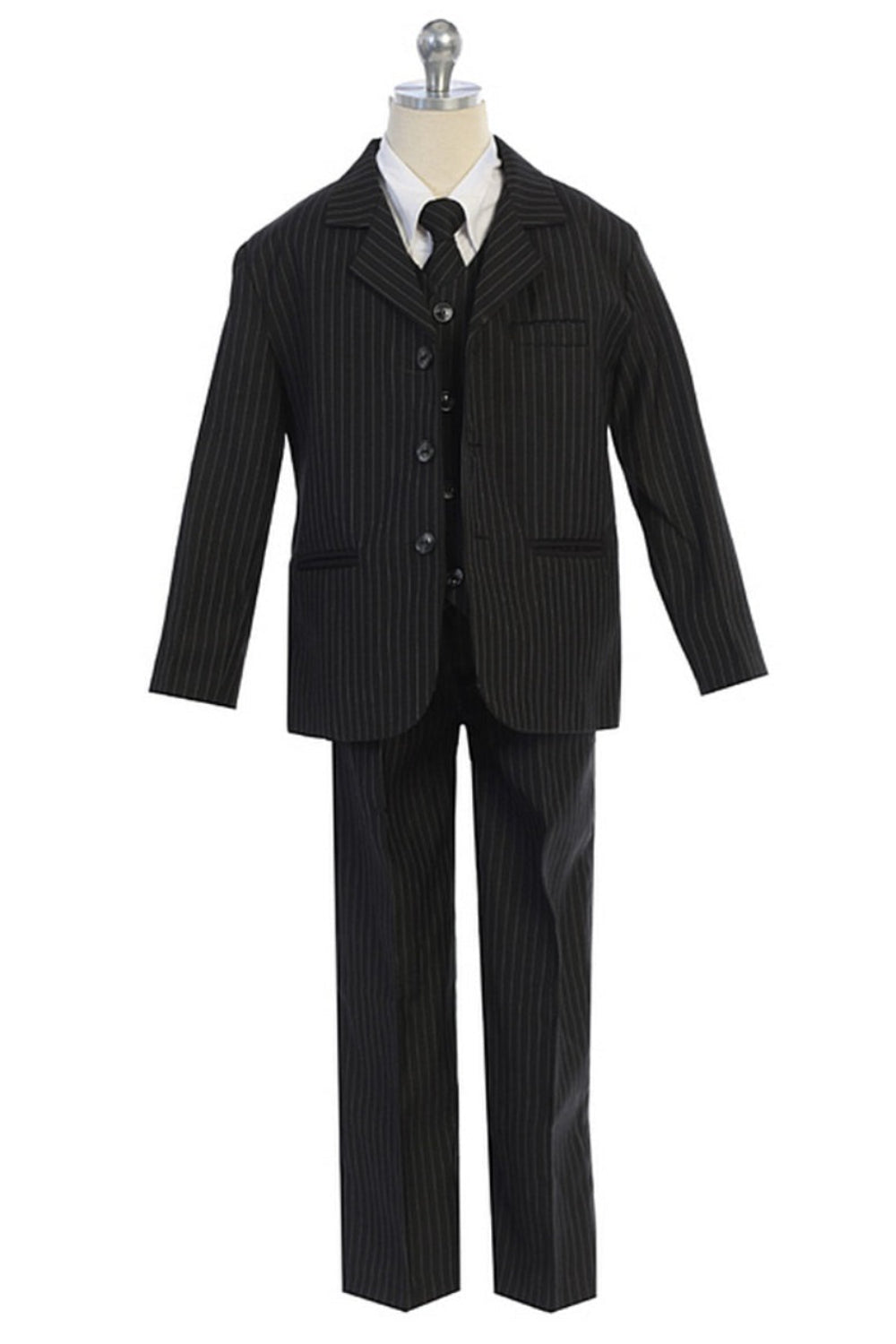 Five-Piece Regular Fit Suit with Striped Pattern for Boys
