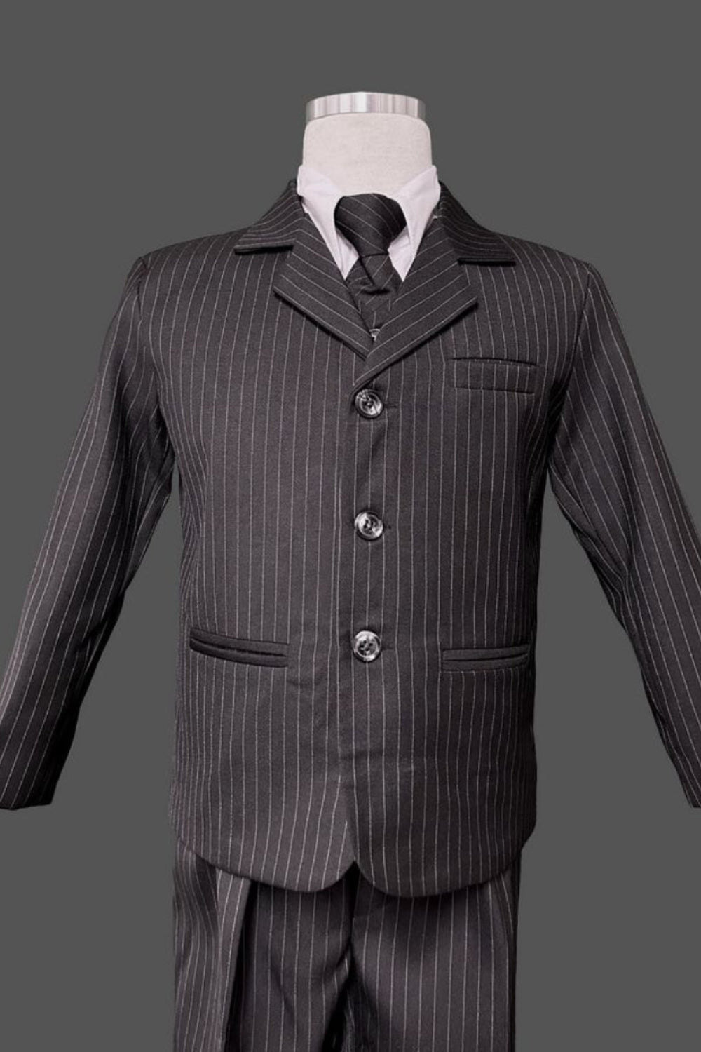 Five-Piece Regular Fit Suit with Striped Pattern for Boys