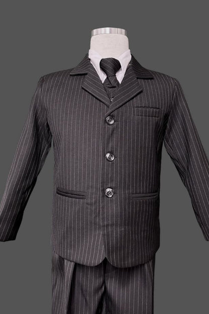 Five-Piece Regular Fit Suit with Striped Pattern for Boys