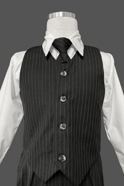 Five-Piece Regular Fit Suit with Striped Pattern for Boys