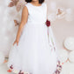 Ivory Satin Flower Petal Plus Size Girls Dress