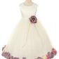 White Satin Flower Petal Girl Dress (1 of 2)