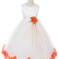 White Satin Flower Petal Girl Dress (2 of 2)
