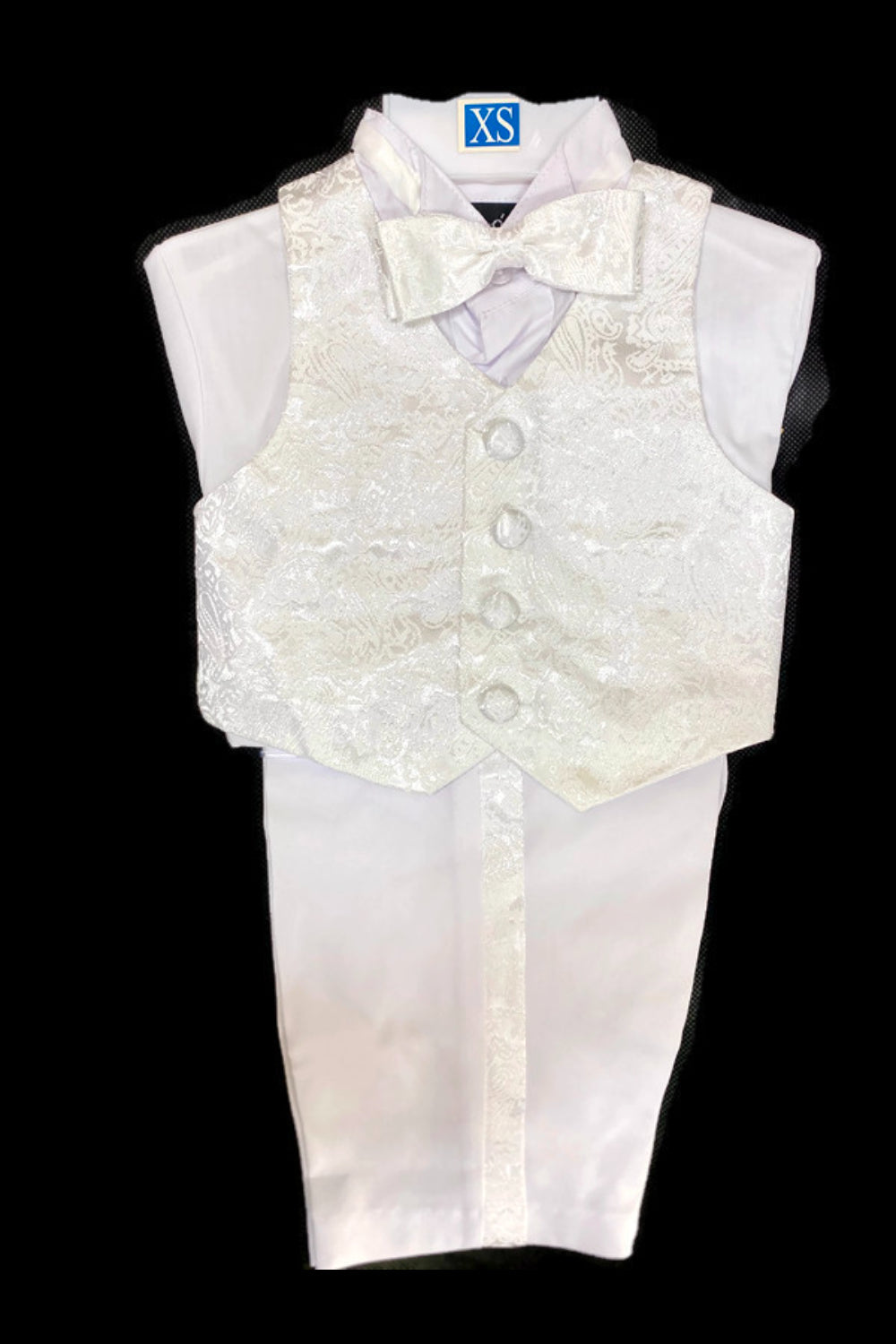 Six-Piece Tailcoat Set with Virgin Mary and Cross Accents for Boys