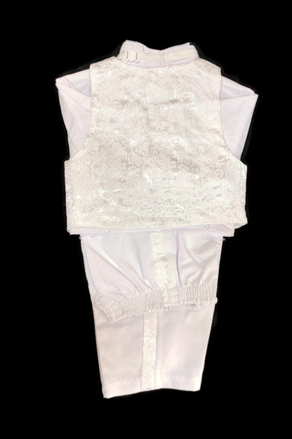 Six-Piece Tailcoat Set with Virgin Mary and Cross Accents for Boys