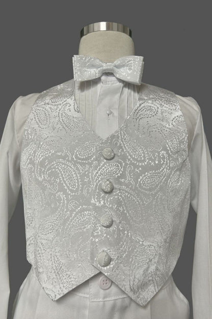 Six-Piece Tailcoat Set with Virgin Mary and Cross Accents for Boys