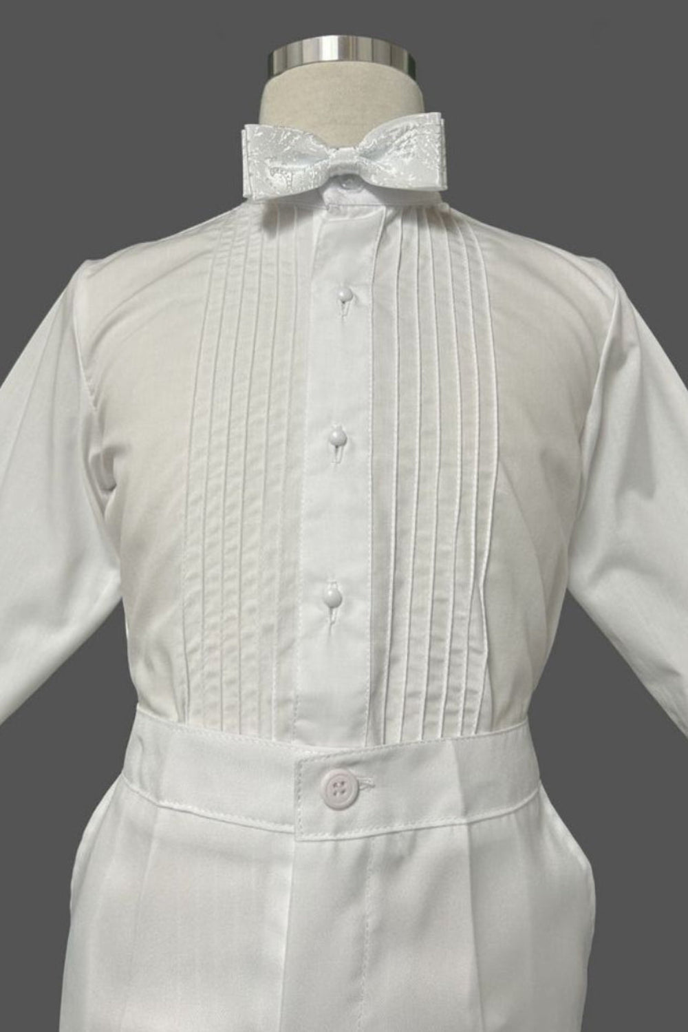 Six-Piece Tailcoat Set with Virgin Mary and Cross Accents for Boys