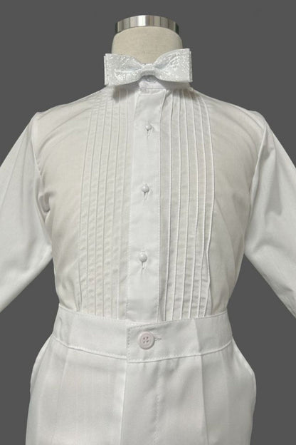 Six-Piece Tailcoat Set with Virgin Mary and Cross Accents for Boys