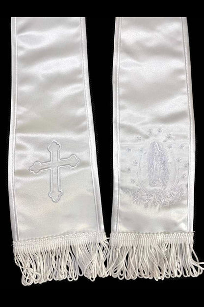 Six-Piece Tailcoat Set with Virgin Mary and Cross Accents for Boys