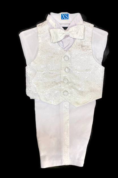 Six-Piece Tailcoat Set with Virgin Mary and Cross Accents for Boys