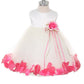 White Satin Flower Petal Baby Dress