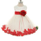 Ivory Satin Flower Petal Baby Dress with Organza Sash