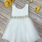 Abigail Satin & Tulle Baby Dress with Swirl Rhinestone Belt