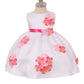 Shantung Poly Silk Baby Dress Decorated with Flower Petals