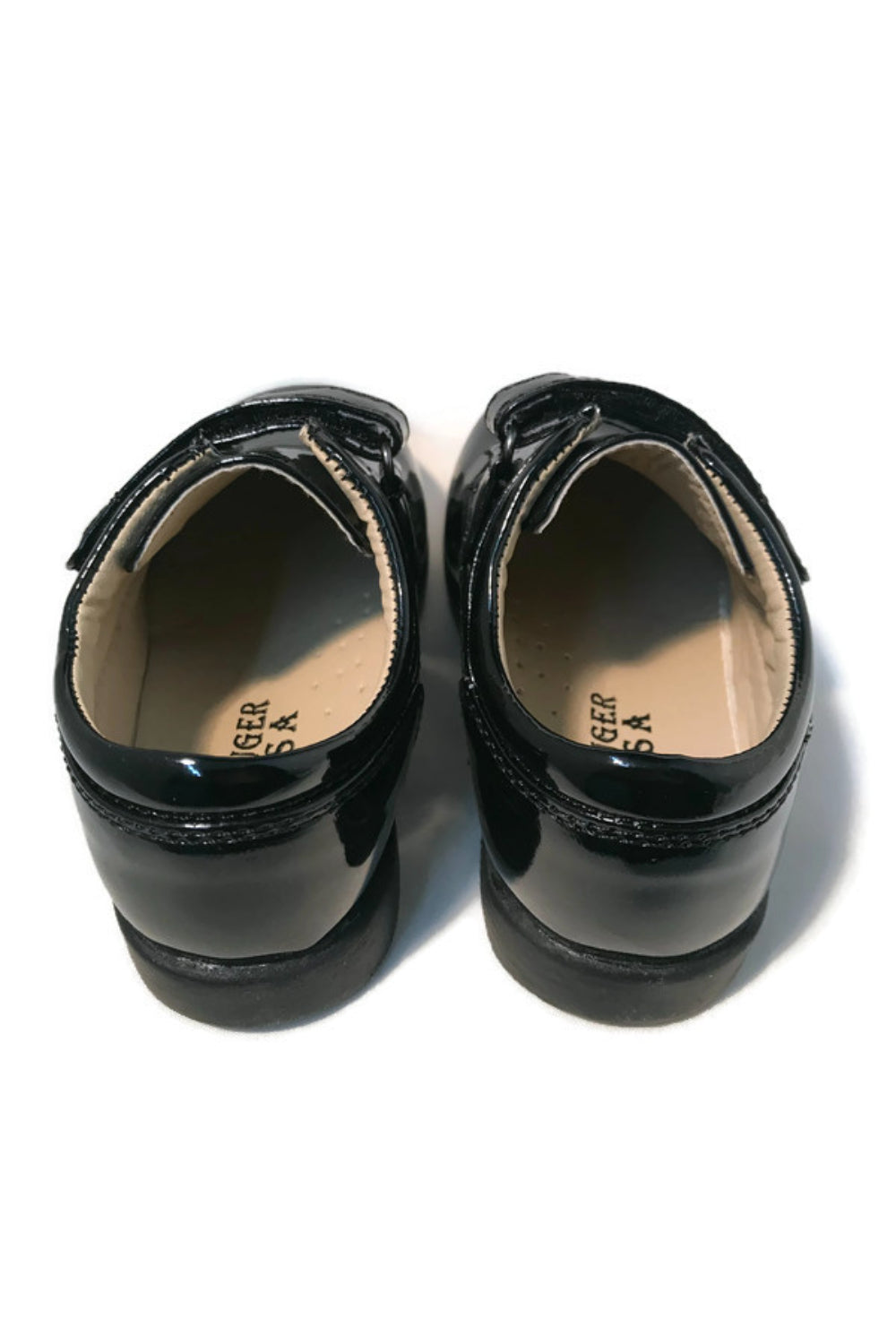Faux Patent Leather Dress Shoes with Velcro Closure for Boys