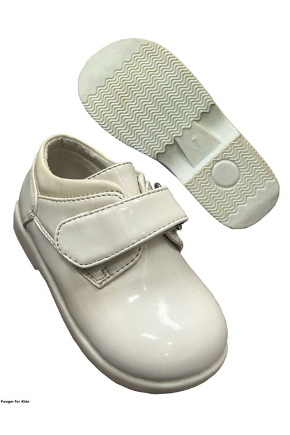 Faux Patent Leather Dress Shoes with Velcro Closure for Boys