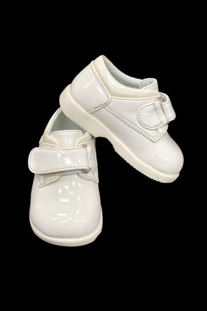 Faux Patent Leather Dress Shoes with Velcro Closure for Boys