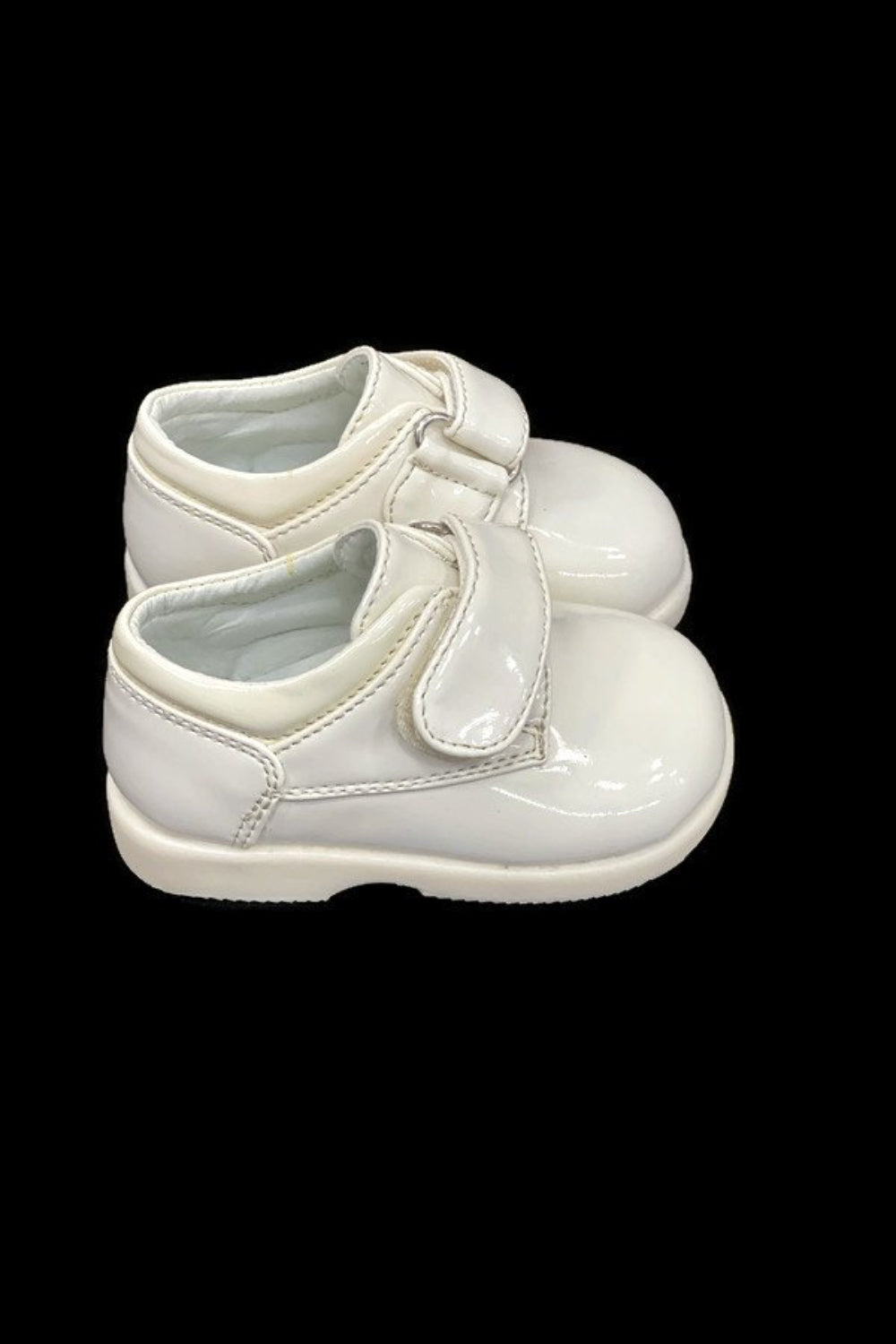 Faux Patent Leather Dress Shoes with Velcro Closure for Boys