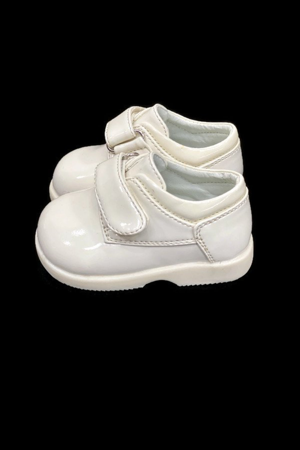 Faux Patent Leather Dress Shoes with Velcro Closure for Boys