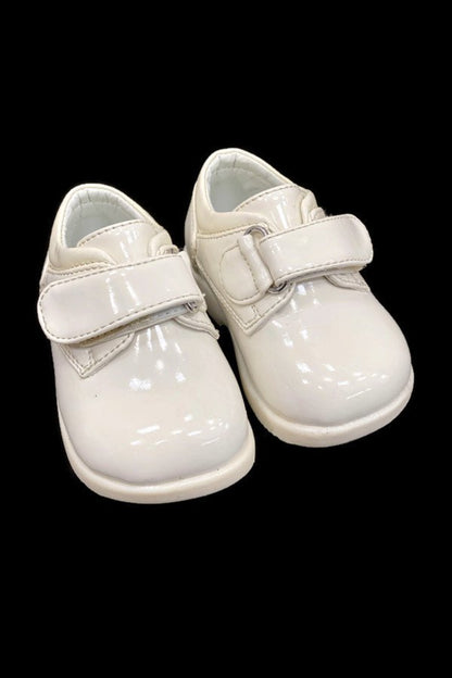 Faux Patent Leather Dress Shoes with Velcro Closure for Boys