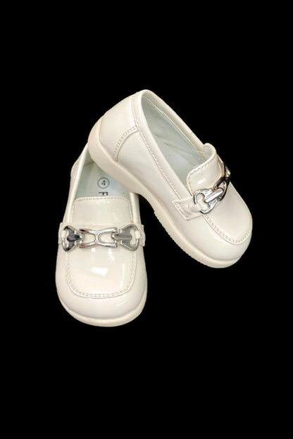 Faux Patent Leather Loafers with Horsebit Detail for Boys