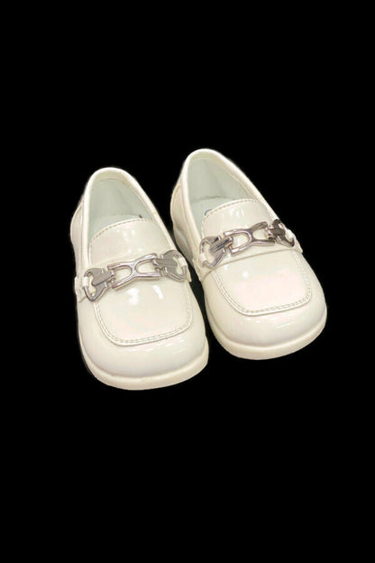 Faux Patent Leather Loafers with Horsebit Detail for Boys