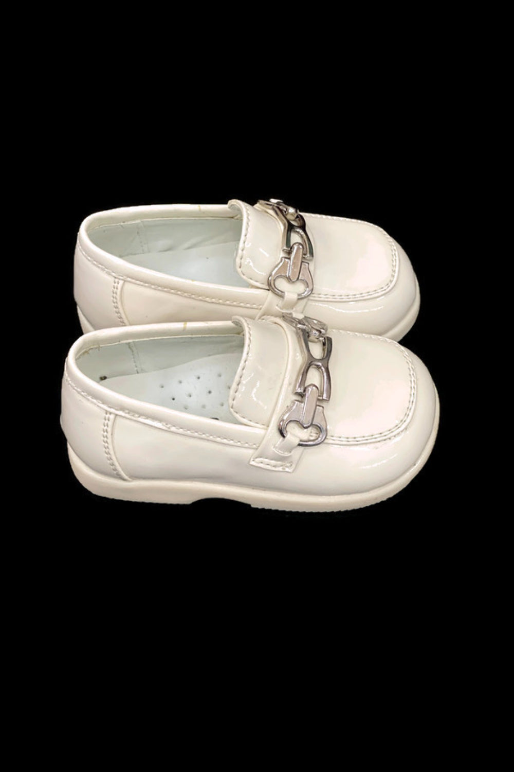 Faux Patent Leather Loafers with Horsebit Detail for Boys