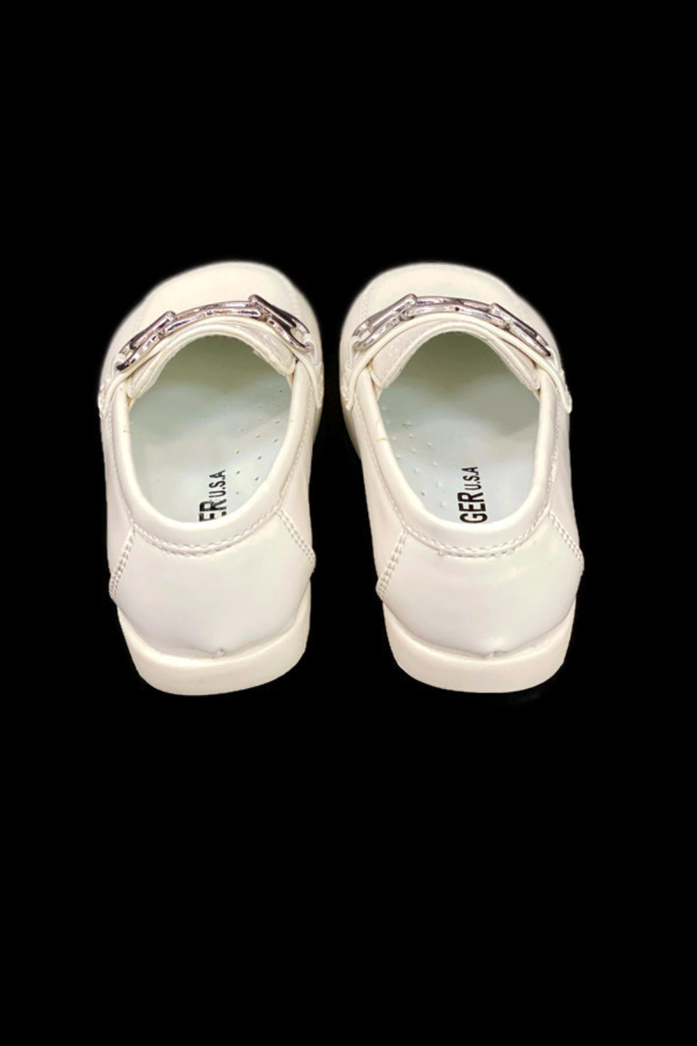 Faux Patent Leather Loafers with Horsebit Detail for Boys