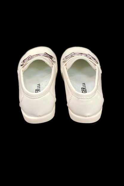 Faux Patent Leather Loafers with Horsebit Detail for Boys