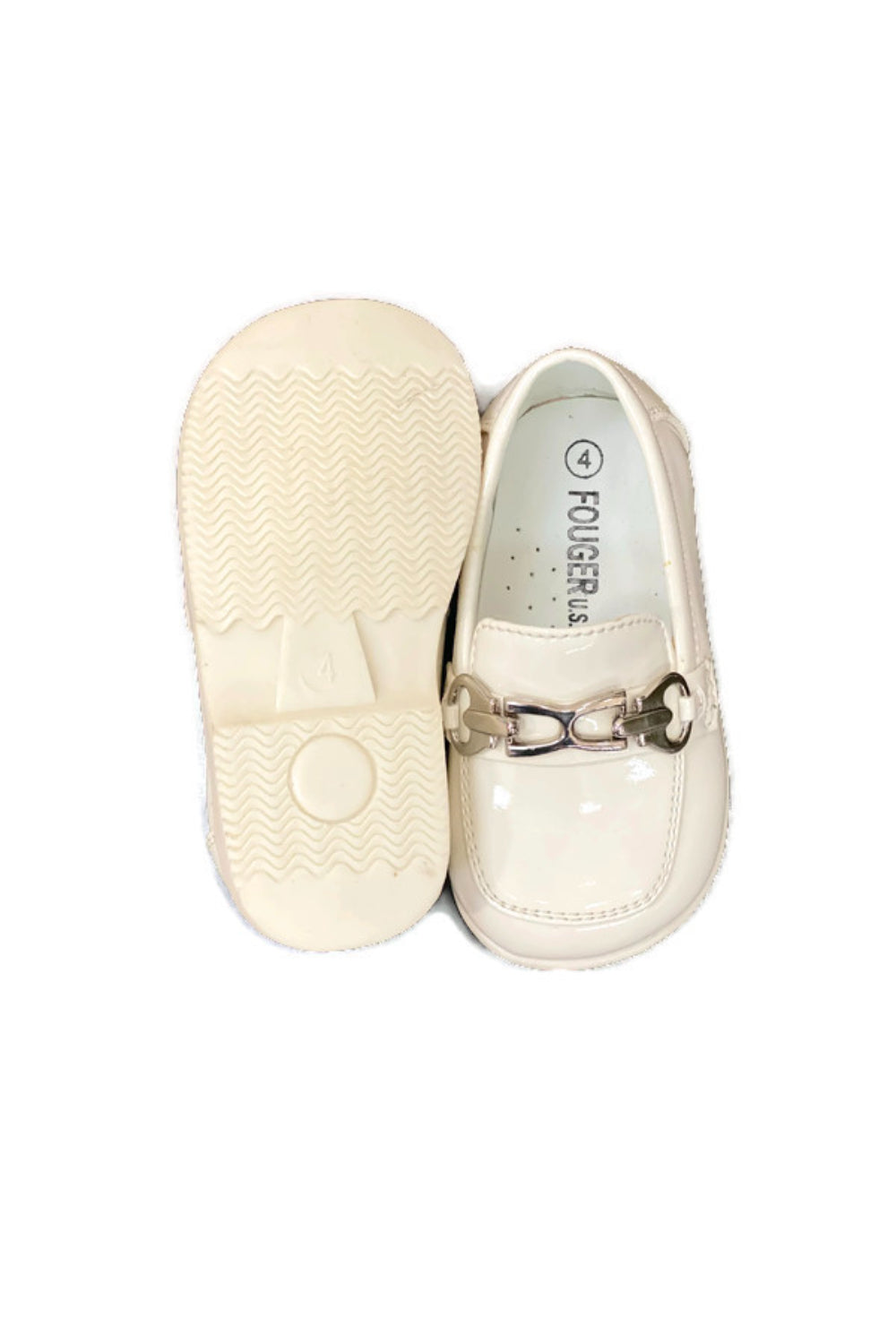 Faux Patent Leather Loafers with Horsebit Detail for Boys